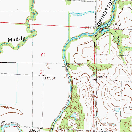 Topographic Map of Cottonwood Creek, MO