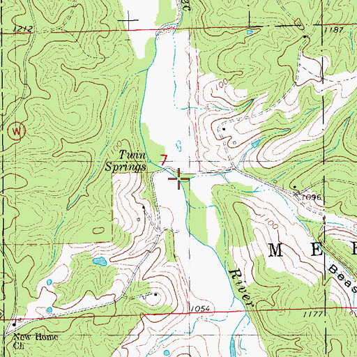 Topographic Map of Beasley Hollow, MO