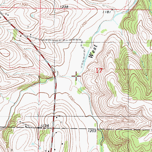 Topographic Map of Greer Creek, MO