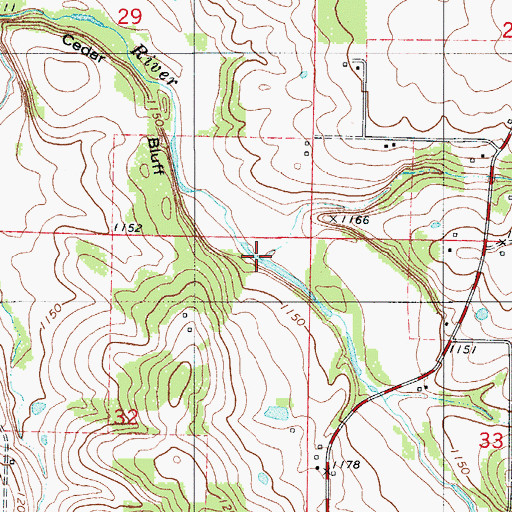 Topographic Map of Hagan Branch, MO