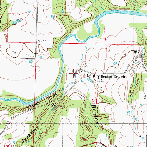 Topographic Map of Jerktail Branch, MO