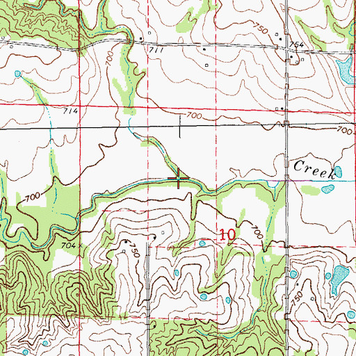 Topographic Map of Little Coon Creek, MO