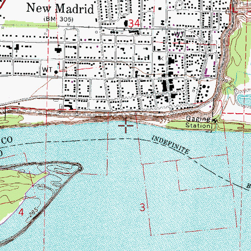 Topographic Map of New Madrid Revetment, MO