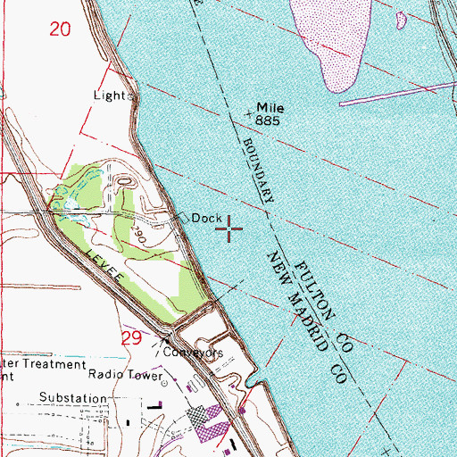 Topographic Map of New Madrid Bend, MO