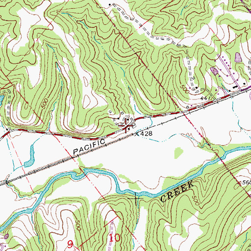 Topographic Map of Donnell, MO