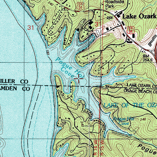 Topographic Map of Pogue Hollow Cove, MO