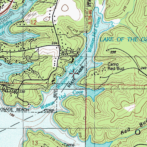 Topographic Map of Watson Hollow Cove, MO