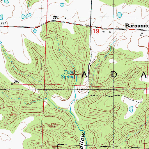 Topographic Map of Toby Spring, MO