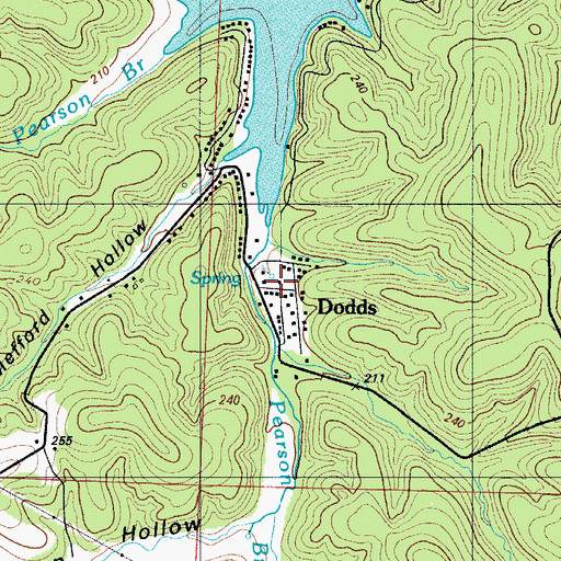 Topographic Map of Dodds, MO