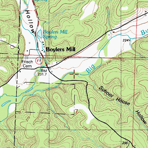 Topographic Map of School House Hollow, MO