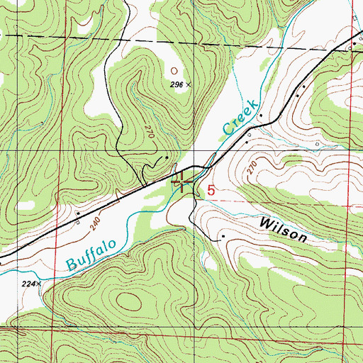 Topographic Map of Wilson Hollow, MO