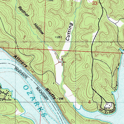 Topographic Map of Rednar Hollow, MO