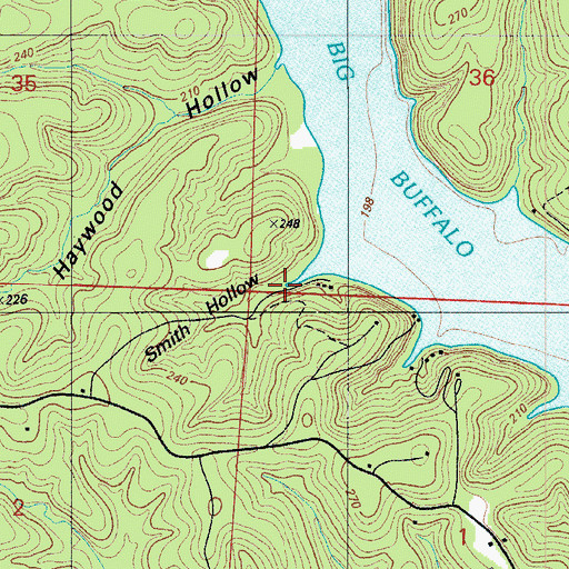 Topographic Map of Smith Hollow, MO