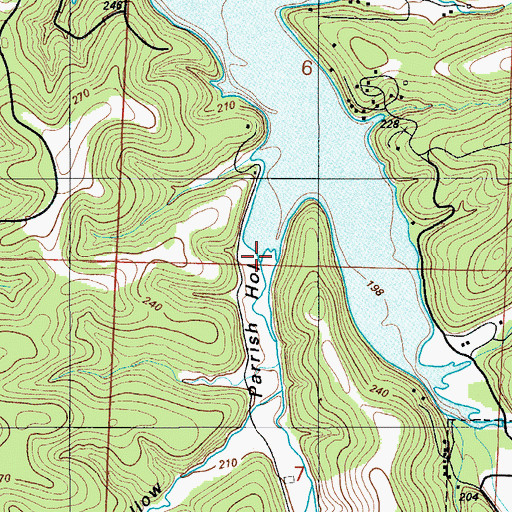 Topographic Map of Parrish Hollow, MO