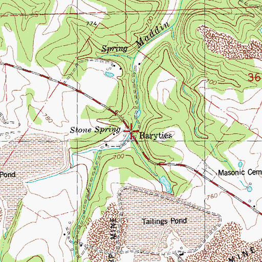 Topographic Map of Baryties, MO