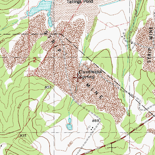 Topographic Map of Cummins Spring, MO