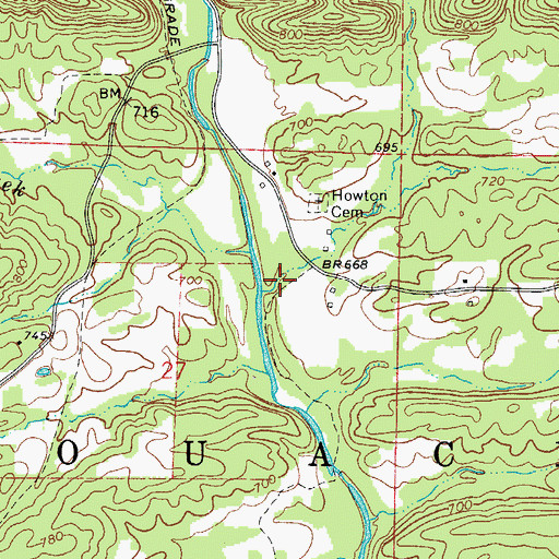 Topographic Map of Tea Creek, AR