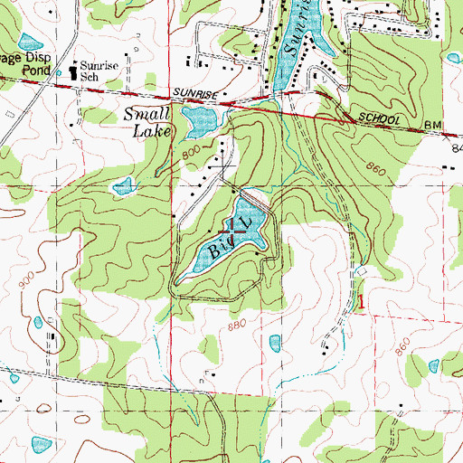 Topographic Map of Big Lake, MO