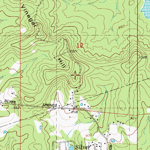 Topographic Map of Vinegar Hill, MO