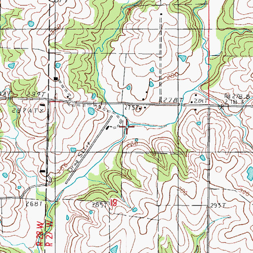 Topographic Map of Little Polecat Creek, MO