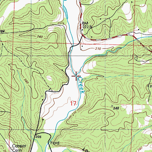 Topographic Map of McKinley Creek, MO