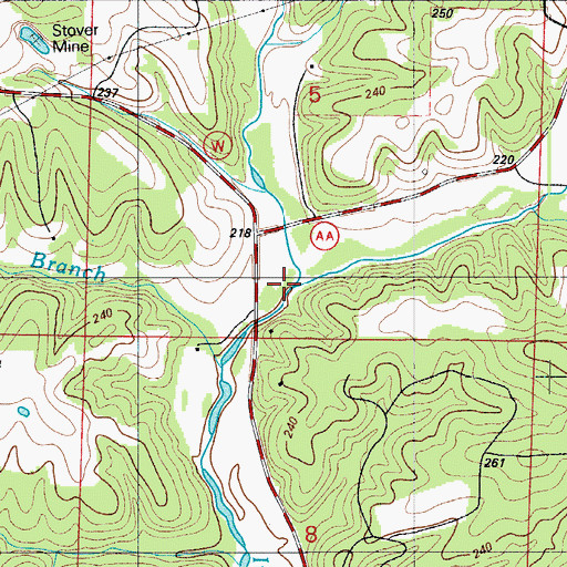 Topographic Map of Cornet Creek, MO