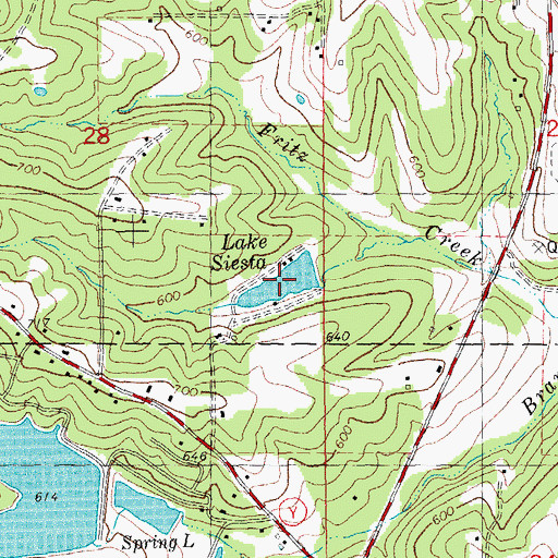 Topographic Map of Lake Siesta, MO