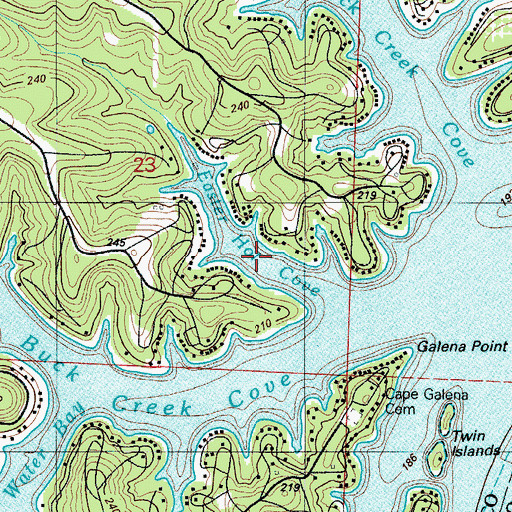 Topographic Map of Easter Hollow Cove, MO