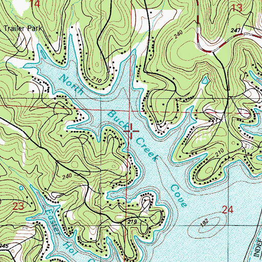 Topographic Map of North Buck Creek Cove, MO