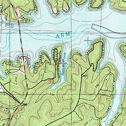 Topographic Map of Beauty Cove, MO