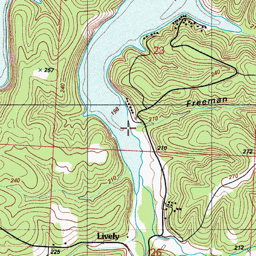 Topographic Map of Freeman Hollow, MO