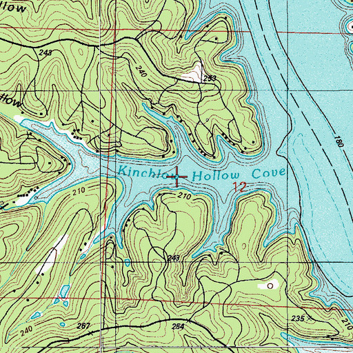 Topographic Map of Kinchlow Hollow Cove, MO