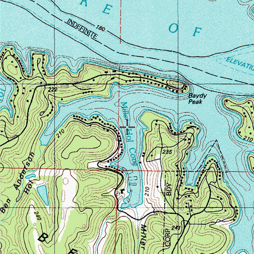Topographic Map of Miller Hollow Cove, MO