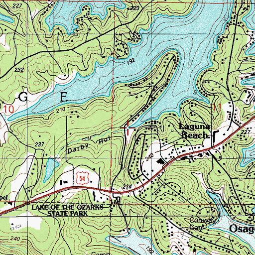 Topographic Map of Darby Hollow, MO