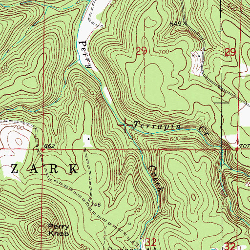 Topographic Map of Terrapin Creek, AR