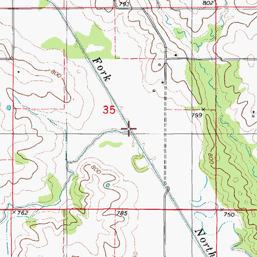 Topographic Map of Brush Creek, MO