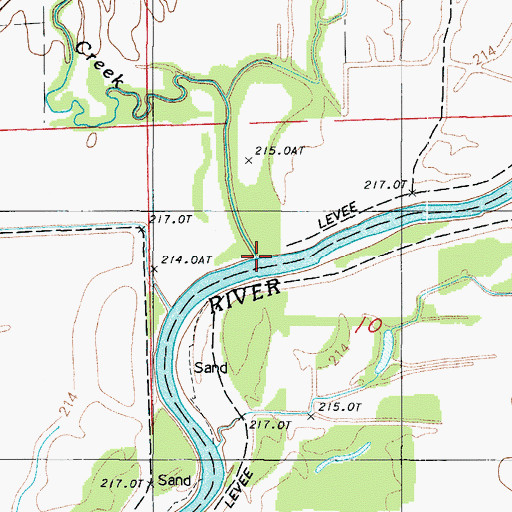 Topographic Map of Owl Creek, MO