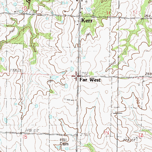 Topographic Map of Far West, MO