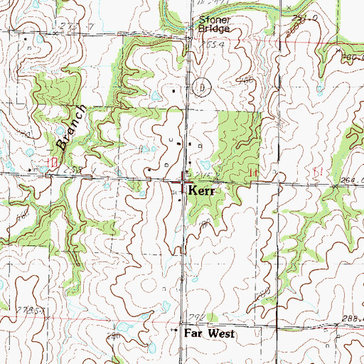 Topographic Map of Kerr, MO