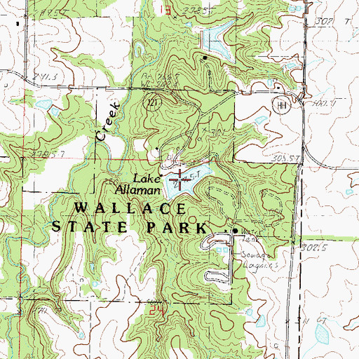 Topographic Map of Lake Allaman, MO