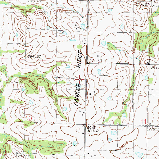 Topographic Map of Yankee Ridge, MO