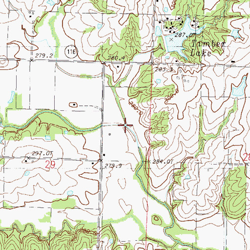 Topographic Map of Spring Branch, MO