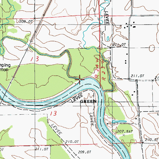 Topographic Map of Coon Creek, MO