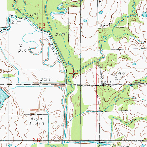 Topographic Map of Lousy Creek, MO
