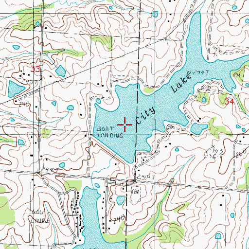 Topographic Map of City Lake, MO