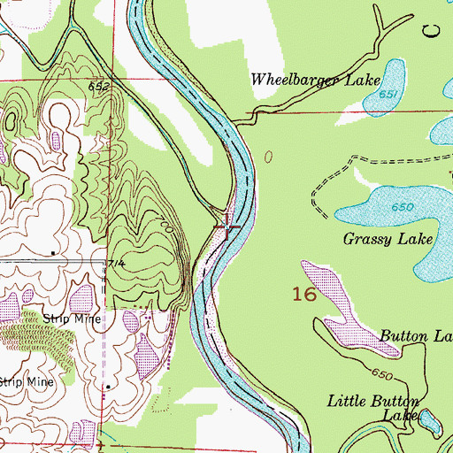 Topographic Map of Lick Creek, MO