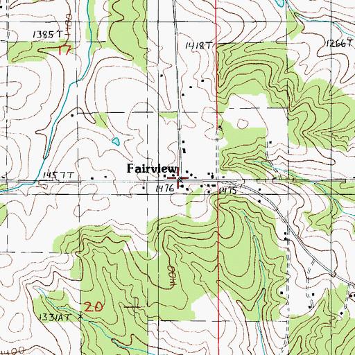 Topographic Map of Fairview, MO