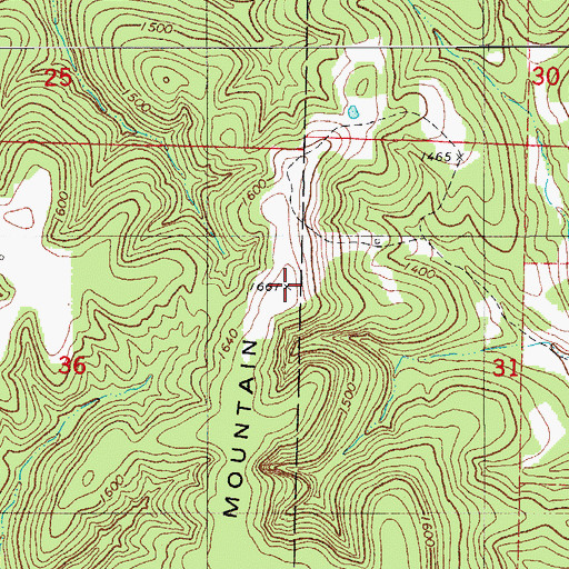 Topographic Map of Keyger Mountain, MO