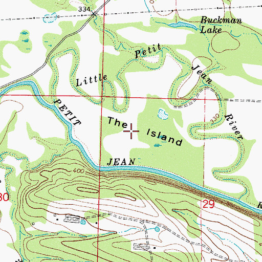 Topographic Map of The Island, AR