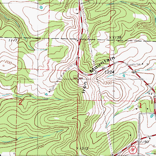 Topographic Map of Iron Mountain, MO